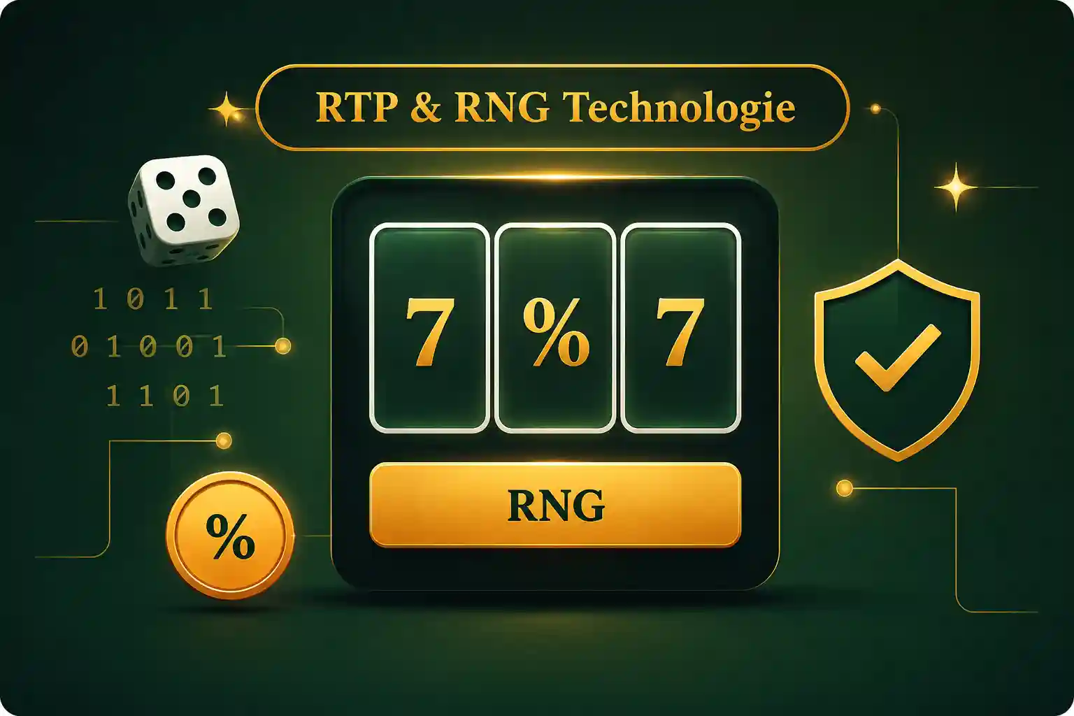 RTP en RNG technologie bij NomaSpin Casino: slotscherm met RNG en beveiligingsschild